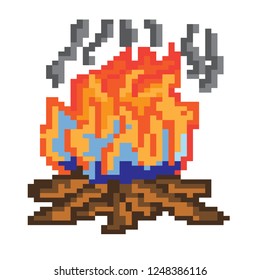 Vector Bonfire Pixel Style Stock Vector (Royalty Free) 1248386116 ...