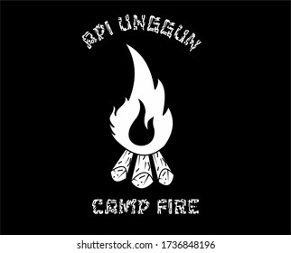 vector bonfires to warm themselves when camping out