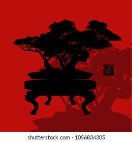 Vector of Bonsai tree.