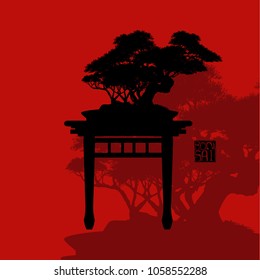 Vector of Bonsai tree.