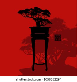 Vector of Bonsai tree.