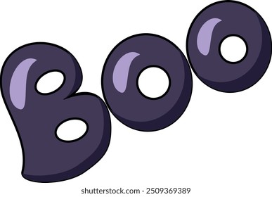 Vector Boo Quote Lettering Design for Halloween Party. Bubble Text. 