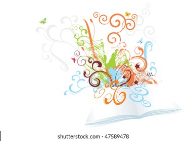 vector book abstract with curves