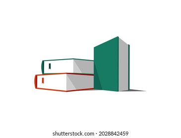 icono de disposición de libros vectoriales en fondo blanco