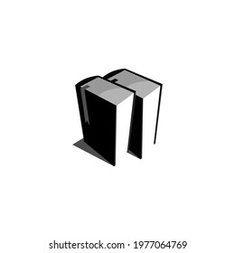 vector book with black shadow on white background