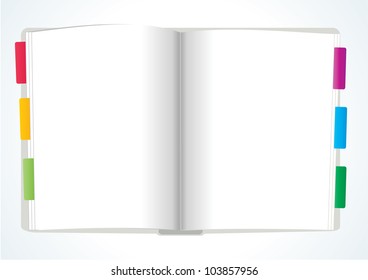 vector book blank page with stickers