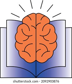 vector book and brain illustration
