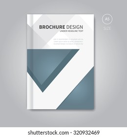 vector book for business presentation with agree sign in background / Elegant brochure design in dark blue
