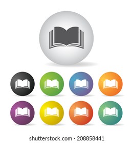 vector book  button icon set  