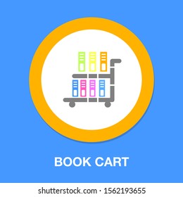 Vector Book Cart Illustration - Ecommerce Icon 