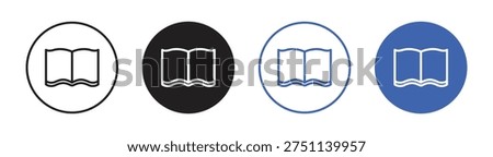 Vector Book In Circle Icon Set