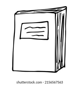 Clíparte del libro de vectores. Dibujo a mano de ilustración escolar. Para imprimir, web, diseño, decoración, logotipo.