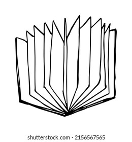 Vector book clipart. Hand drawn school illustration. For print, web, design, decor, logo.