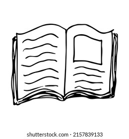 Vector book clipart. Hand drawn school illustration. For print, web, design, decor, logo.