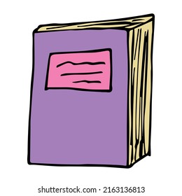 Vector book clipart. Hand drawn school illustration. For print, web, design, decor, logo.