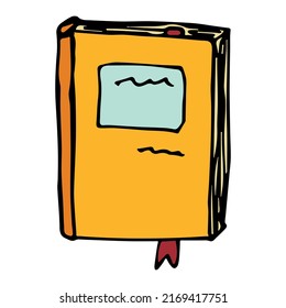 Vector book clipart. Hand drawn school illustration. For print, web, design, decor, logo.