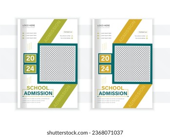 Vector book cover annual report school admission template design