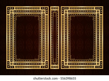Vector book cover. Decorative vintage frame or border to be printed on the covers of books. Color can be changed in a few mouse clicks.