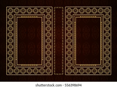 Vector book cover. Decorative vintage frame or border to be printed on the covers of books. Color can be changed in a few mouse clicks.