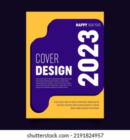 Plantilla de diseño de portada de libros vectores para la celebración de año nuevo. Perfecto para promociones de negocios, presentaciones y portadas de libros.