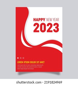 Plantilla de diseño de portada de libros vectores para la celebración de año nuevo. Perfecto para promociones de negocios, presentaciones y portadas de libros.