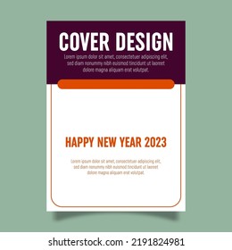 Vector book cover design template for new year celebration. Perfect for business promotions, presentation displays and book covers.
