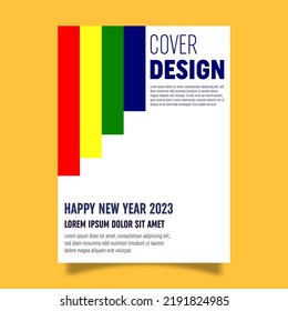 Vector book cover design template for new year celebration. Perfect for business promotions, presentation displays and book covers.