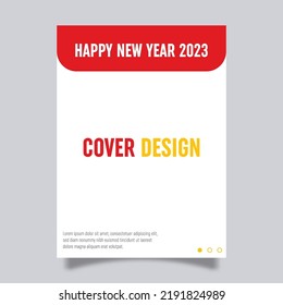 Vector book cover design template for new year celebration. Perfect for business promotions, presentation displays and book covers.
