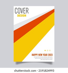 Plantilla de diseño de portada de libros vectores para la celebración de año nuevo. Perfecto para promociones de negocios, presentaciones y portadas de libros.