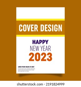 Plantilla de diseño de portada de libros vectores para la celebración de año nuevo. Perfecto para promociones de negocios, presentaciones y portadas de libros.