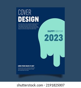 Plantilla de diseño de portada de libros vectores para la celebración de año nuevo. Perfecto para promociones de negocios, presentaciones y portadas de libros.