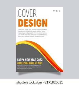 Vector book cover design template for new year celebration. Perfect for business promotions, presentation displays and book covers.