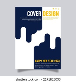 Plantilla de diseño de portada de libros vectores para la celebración de año nuevo. Perfecto para promociones de negocios, presentaciones y portadas de libros.