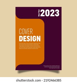 Plantilla de diseño de portada de libros vectores para la celebración de año nuevo. Perfecto para promociones de negocios, presentaciones y portadas de libros.