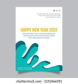 Vector book cover design template for new year celebration. Perfect for business promotions, presentation displays and book covers.
