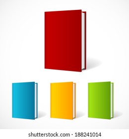 Vector book cover set perspective . Vertical Template.