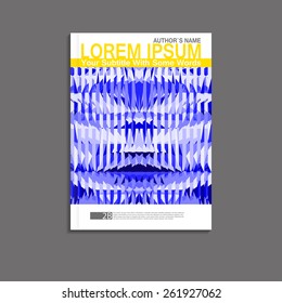 Vector book cover template; abstract blue triangle illustration. Flyer design / web templates / brochure designs technology backgrounds / catalog / poster / report / advertise publication.