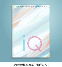 Vector book cover template with abstract light-blue background. May use for flyer design, web templates, brochure, catalog, poster, report background or advertise publication.