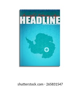 Vector book cover template with South Pole. Flyer design / web templates / brochure designs technology backgrounds / catalog / poster / report / advertise publication.