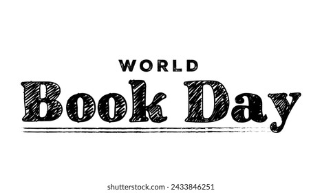 Diseño del día del libro del vector con letras dibujadas a mano.