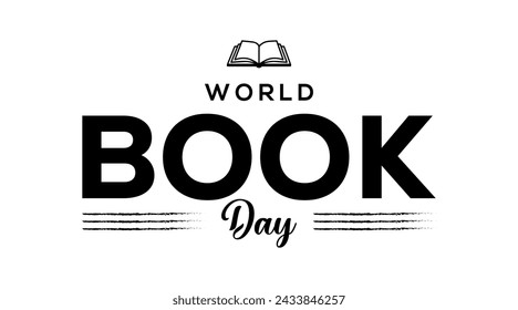 Diseño del día del libro del vector con letras dibujadas a mano.