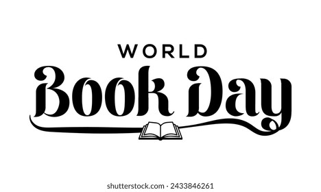 Vector Book day design with hand drawn lettering.