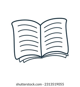 Vector book doodle hand drawn cartoon art illustration