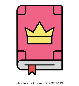 Vector Book Filled Outline Icon Design
