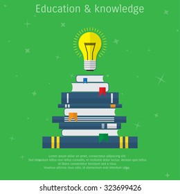 Vector book flat illustration. Education concept object - Eps 10.