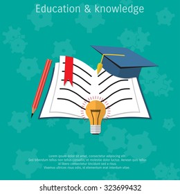 Vector book flat illustration. Education concept object - Eps 10.