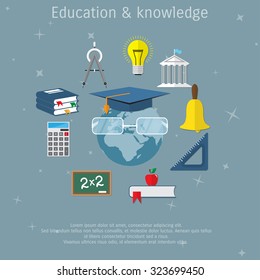 Vector book flat illustration. Education concept object - Eps 10.