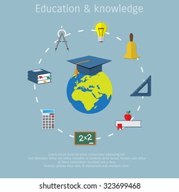 Vector book flat illustration. Education concept object - Eps 10.