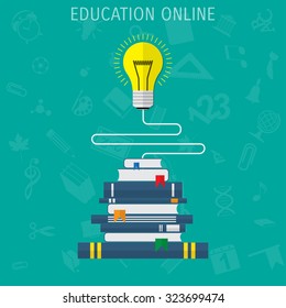 Vector book flat illustration. Education concept object - Eps 10.