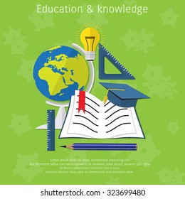 Vector book flat illustration. Education concept object - Eps 10.